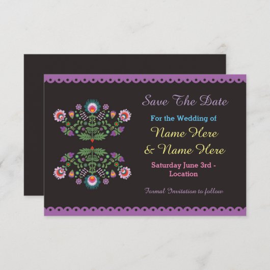 Save the Date Fiesta Mexikanisches Hochzeitsfest (Vorne/Hinten)