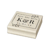Save the Date Fir Frame Winter Wedding Monogram Gummistempel (Stempel)