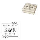 Save the Date Fir Frame Winter Wedding Monogram Gummistempel (Stempel)