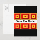 Save the Date Fire Orange Ankündigungspostkarte (Vorne/Hinten)