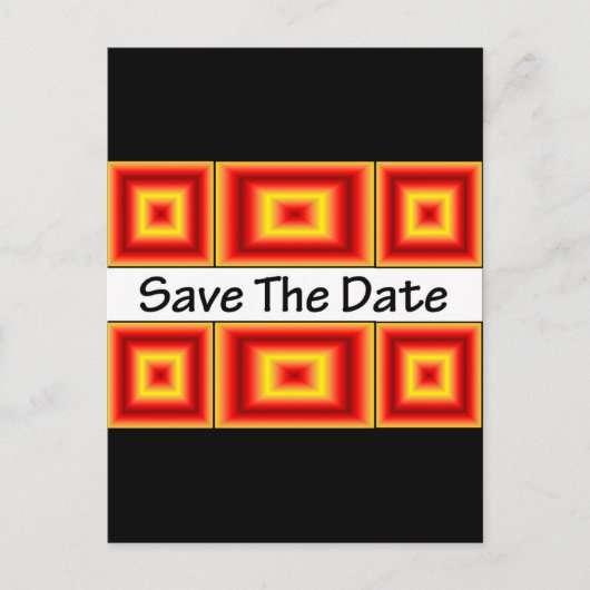 Save the Date Fire Orange Ankündigungspostkarte (Vorderseite)