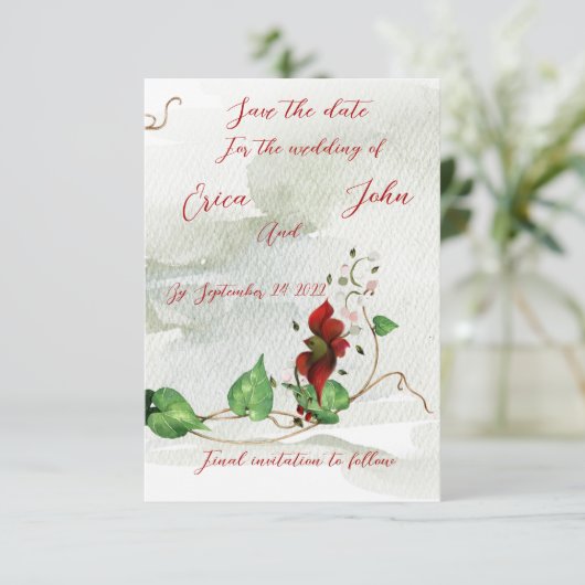 Save the Date flach (Stehend Vorderseite)