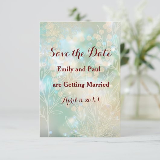 Save the Date Flachbildschirm Abstrakt Lt. Grün (Stehend Vorderseite)
