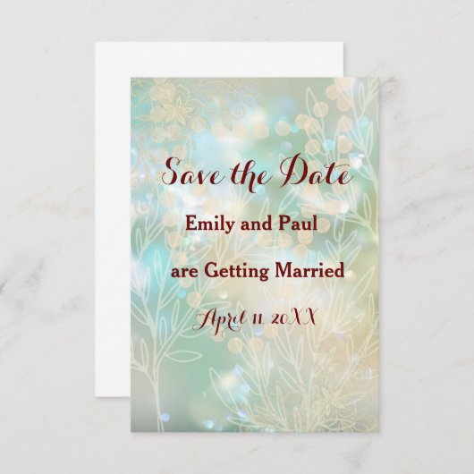 Save the Date Flachbildschirm Abstrakt Lt. Grün (Vorne/Hinten)
