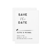 Save the Date flache Notizkarte Mitteilungskarte (Vorderseite/Rückseite Beispiel)