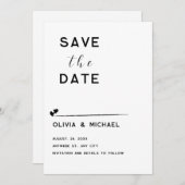 Save the Date flache Notizkarte Mitteilungskarte (Vorne/Hinten)