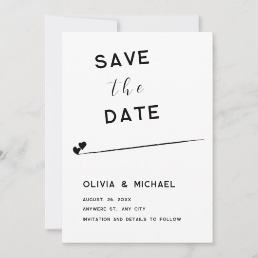 Save the Date flache Notizkarte Mitteilungskarte (Vorderseite)