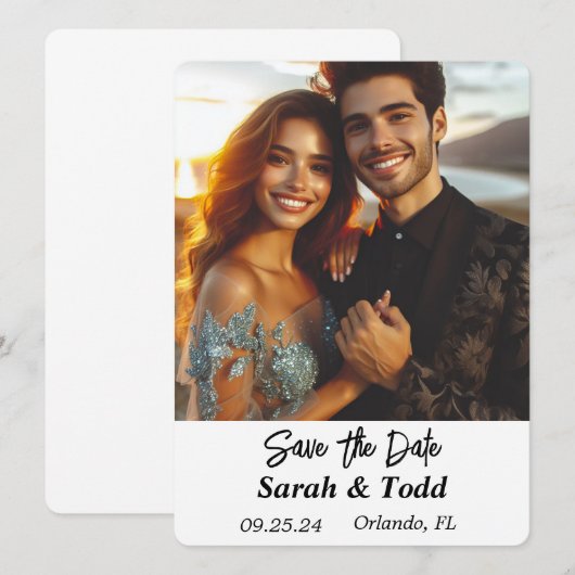 Save the Date Flachkarte (Vorne/Hinten)