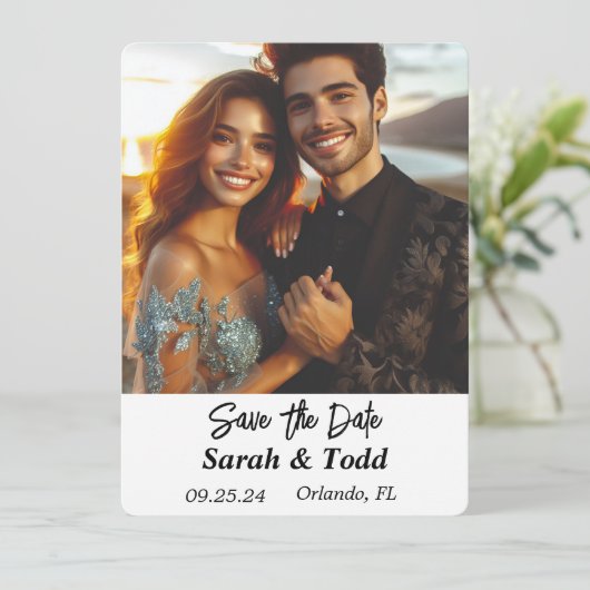 Save the Date Flachkarte (Stehend Vorderseite)