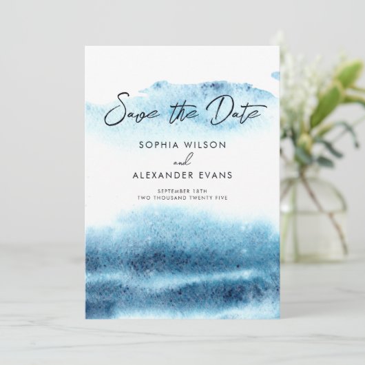 Save the Date Flachkarte für eine Boho Chic Hochze (Stehend Vorderseite)