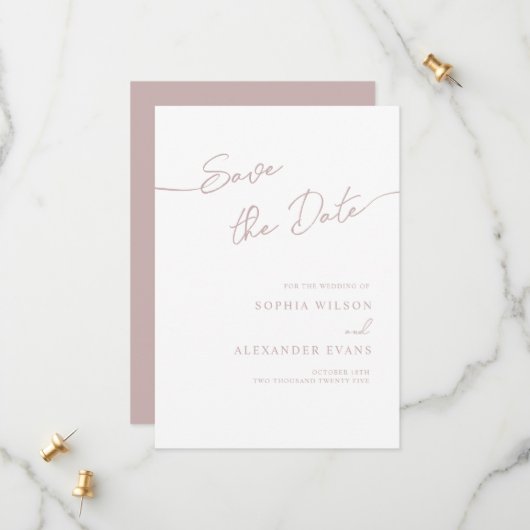 Save the Date Flachkarte für eine Boho Chic Hochze (Vorderseite/Rückseite Beispiel)