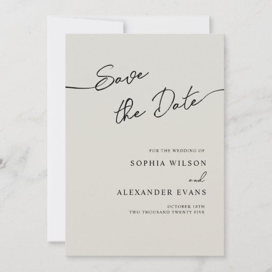 Save the Date Flachkarte für eine Boho Chic Hochze (Vorderseite)