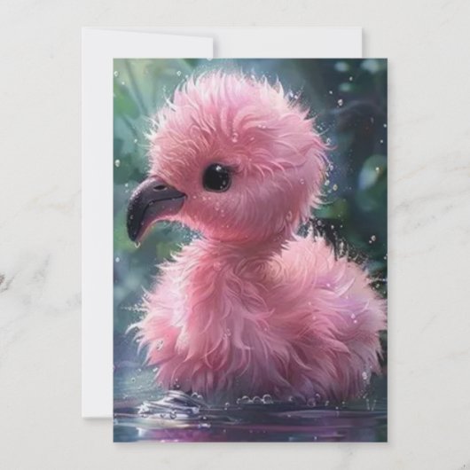 Save the Date Flamingo Card (Vorderseite)