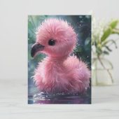 Save the Date Flamingo Card (Stehend Vorderseite)