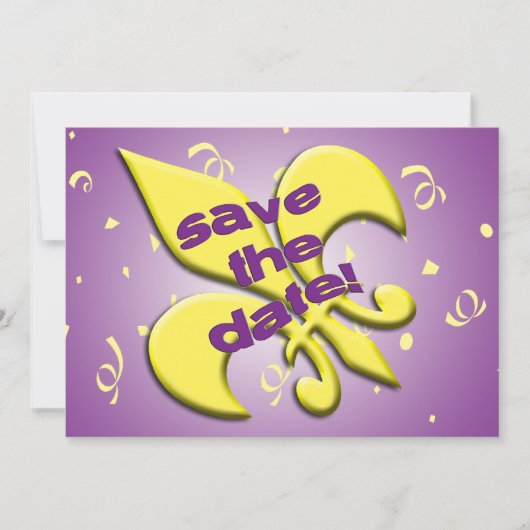 Save the Date Fleur de Lys Hochzeitsankündigung (Vorderseite)