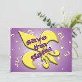 Save the Date Fleur de Lys Hochzeitsankündigung (Stehend Vorderseite)