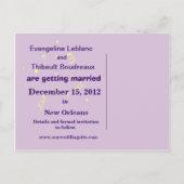 Save the Date Fleur de Lys Postcard Ankündigungspostkarte (Rückseite)