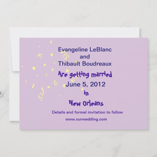 Save the Date Fleur de Lys Wedding Ankündigung (Rückseite)