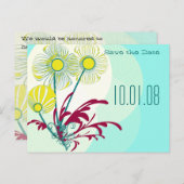 Save the Date Floral Ankündigungspostkarte (Vorne/Hinten)