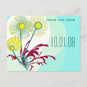 Save the Date Floral Ankündigungspostkarte