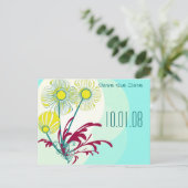 Save the Date Floral Ankündigungspostkarte (Stehend Vorderseite)