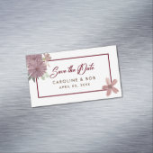 Save The Date Floral Burgundy Mini Magnet (Beispiel)