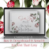 Save The Date | Floral Red & White Rembrandt Tulip Einladung