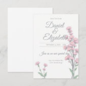 Save The Date floral wedding invitation (Vorne/Hinten)