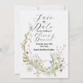 Save the Date Floral Wildblume Wedding Daisy (Vorderseite)