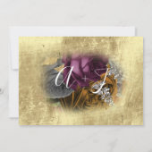 Save the Date Floral Wreath Lila Gold (Rückseite)