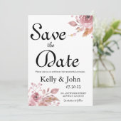 Save the Date florale Corner Card (Stehend Vorderseite)
