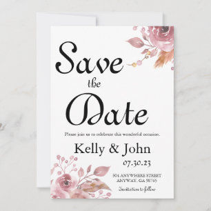 Save the Date florale Corner Card