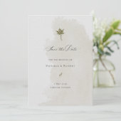 Save the Date Florale Wasserfarbe Papierstruktur (Stehend Vorderseite)