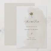Save the Date Florale Wasserfarbe Papierstruktur (Vorne/Hinten)