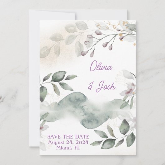 SAVE THE DATE FLORALISCHE EINLADUNGSKARTEN (Vorderseite)