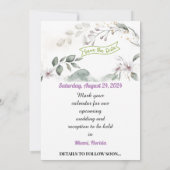 SAVE THE DATE FLORALISCHE EINLADUNGSKARTEN (Rückseite)