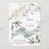 SAVE THE DATE FLORALISCHE EINLADUNGSKARTEN (Vorne/Hinten)