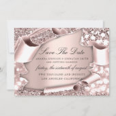 Save the Date Florals Rose 3D Royal Initials (Vorderseite)