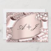 Save the Date Florals Rose 3D Royal Initials (Rückseite)