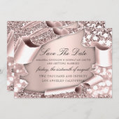 Save the Date Florals Rose 3D Royal Initials (Vorne/Hinten)