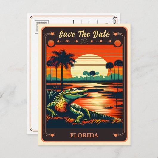 Save The Date | Florida Einladung Postkarte (Vorne/Hinten)