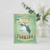 Save the Date - Florida Karte mit hübschen Vögeln (Stehend Vorderseite)