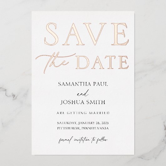 Save the Date Foil Einladung (Vorderseite)