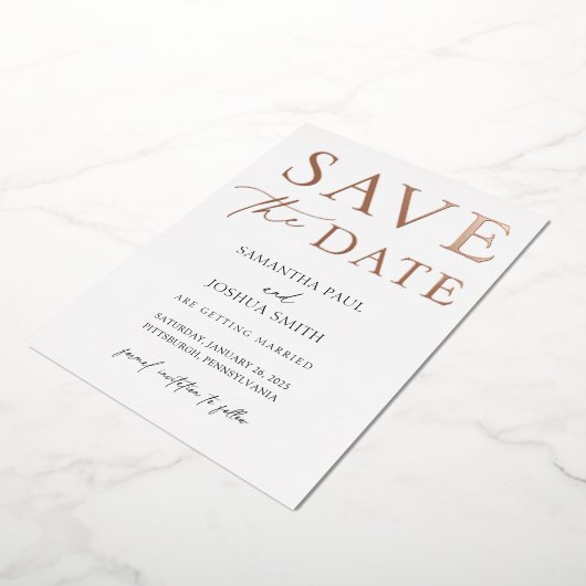 Save the Date Foil Einladung (Gedreht)