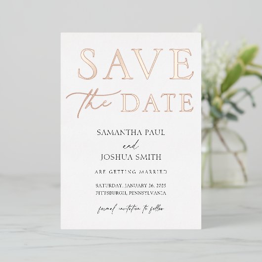 Save the Date Foil Einladung (Stehend vorne)