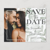 Save the Date Foliage Green Foto Hochzeit (Vorderseite)