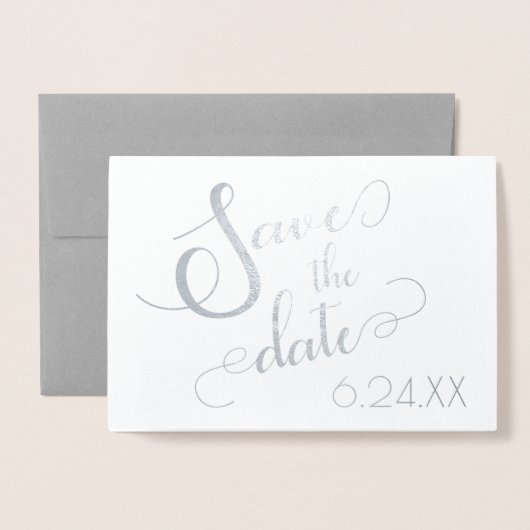 Save the Date Folienkarte (Vorderseite mit Umschlag)