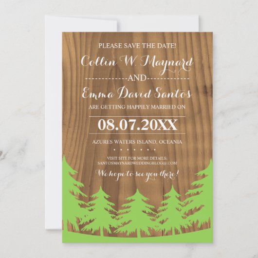 Save the Date Forest Wedards (Vorderseite)