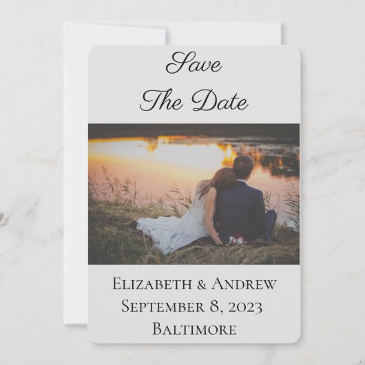 Save the Date formales Foto Grau (Vorderseite)