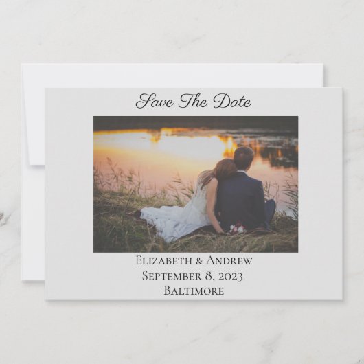 Save the Date formales Foto Grau (Vorderseite)